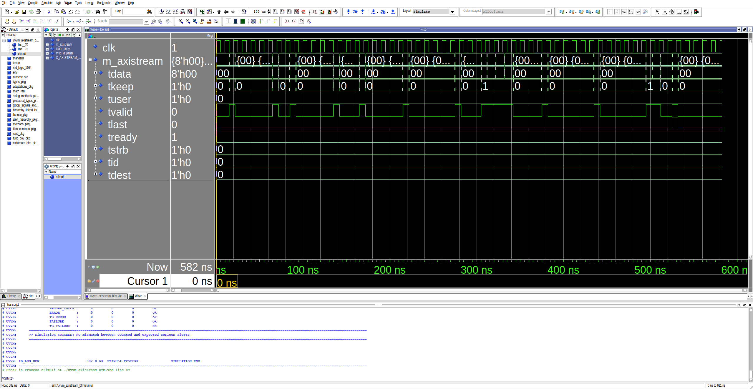 UVVM AXI4-Stream Master Output with random Deasserttion of TVALID