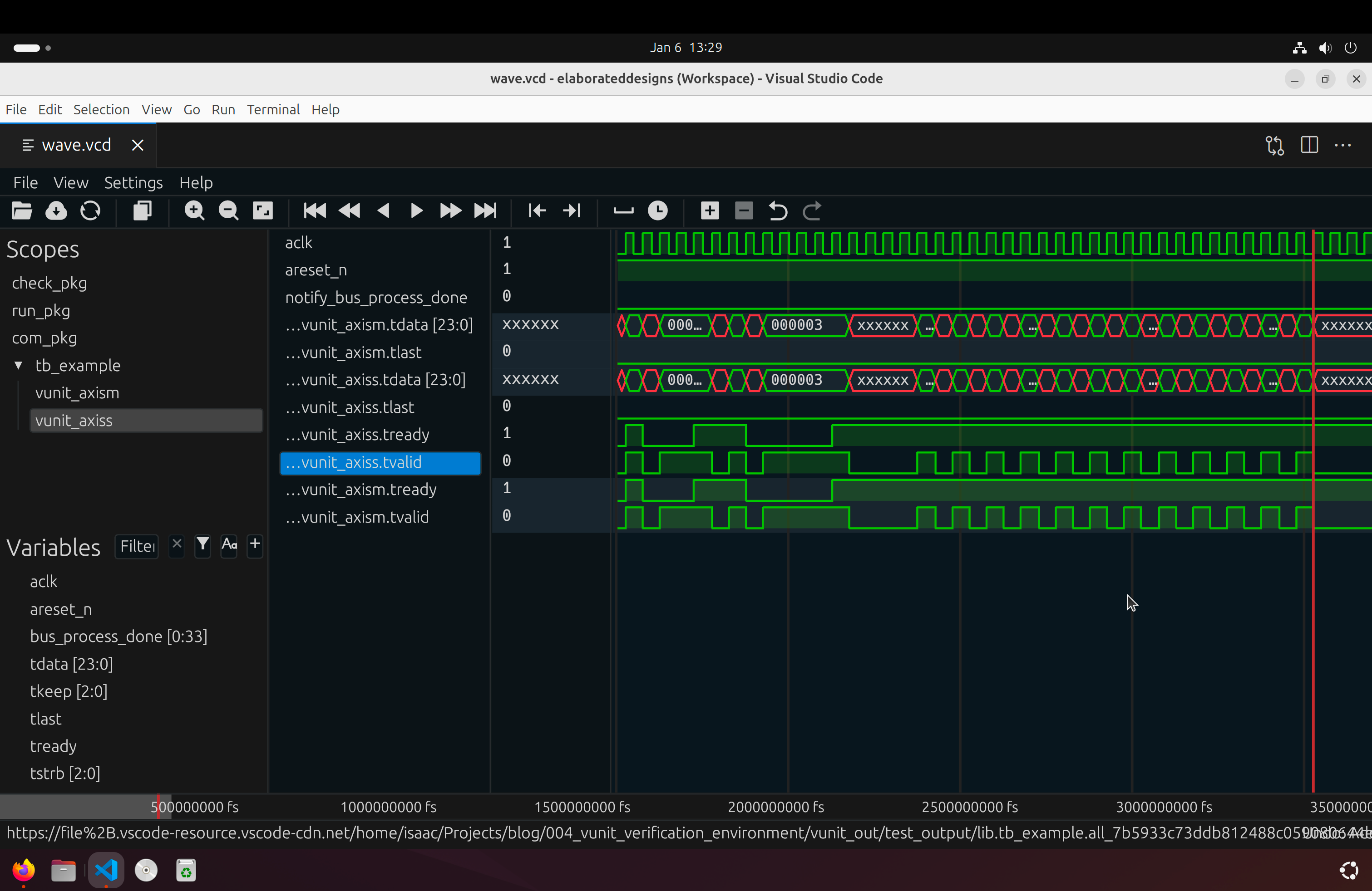 Start of Simulation with VUnit AXI-Stream Components